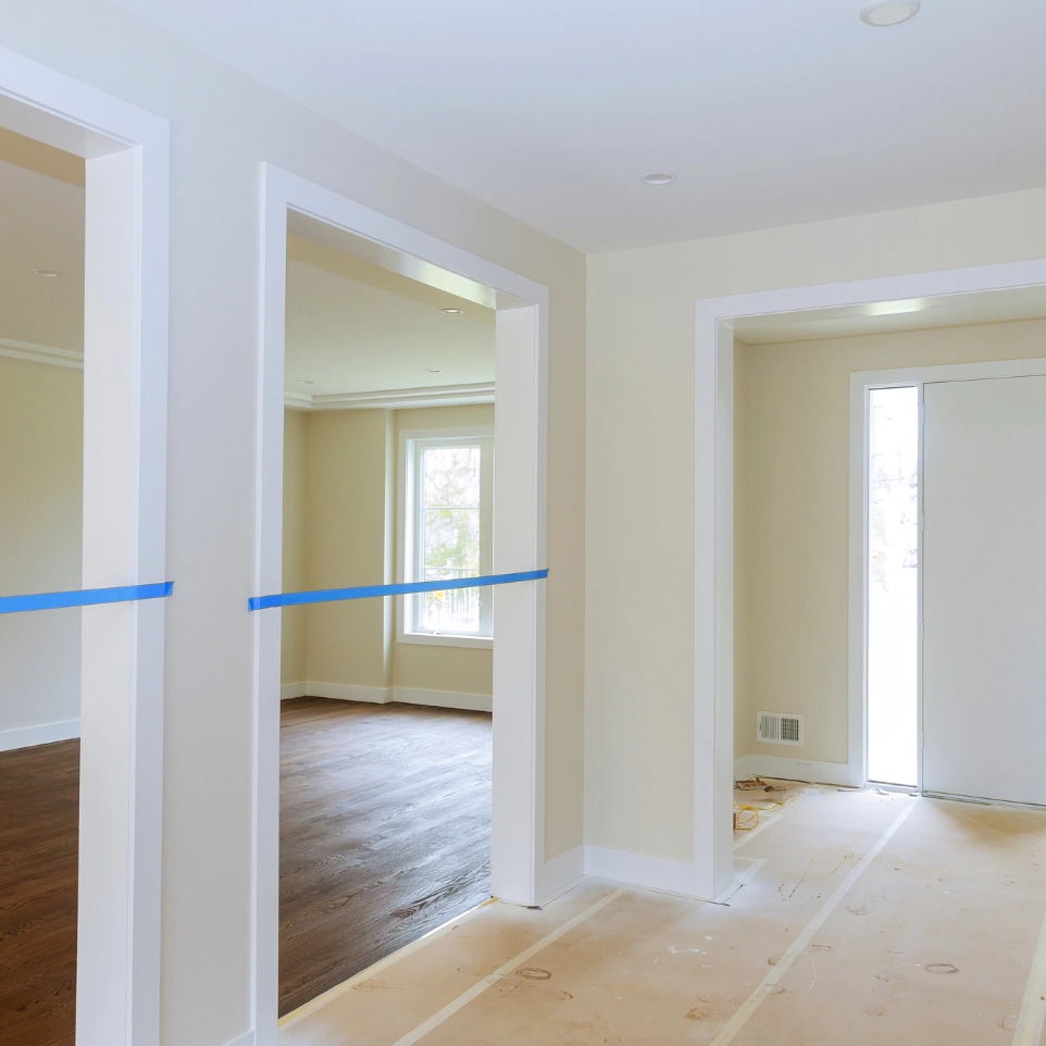 a newly renovated and painted interior